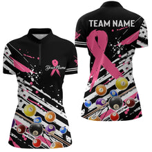 Load image into Gallery viewer, Breast Cancer American Flag Custom Billiard Shirts For Women, Billiard Balls Jerseys, Gift For Pooler TDM2356