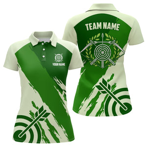 Personalized Green Jerseys Archery Women Polo Shirts Custom Archery Target Shirts, Archery Jerseys TDM0637