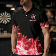 Load image into Gallery viewer, Red Icy Lights Darts Polo &amp; Quarter Zip Custom Dart Shirts For Men Darts Team Jerseys Outfit TDM5323