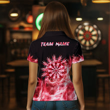 Load image into Gallery viewer, Red Icy Lights Darts Polo &amp; Quarter Zip Custom Dart Shirts For Women Darts Team Jerseys Outfit TDM5323