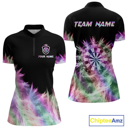 Icy Holographic Light Womens Darts Polo & Quarter Zip Shirts Custom Dart Shirt For Team Darts Jersey TDM5324