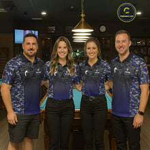 Load image into Gallery viewer, Navy Blue Camo 8 Ball Billiard Shirt For Women Custom Pool Team Shirt, Billiard Jersey Polo &amp; 1/4 Zip TDM5580