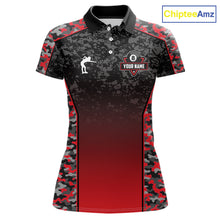 Load image into Gallery viewer, Red Camo 8 Ball Billiard Shirt For Women Custom Pool Team Shirt, Billiard Jersey Polo &amp; 1/4 Zip TDM6200