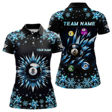 Load image into Gallery viewer, Personalized Blue Frozen 8 Ball Pool Billiard Shirts For Women Custom Billiard Balls Team Jerseys TDM1927