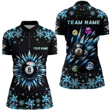 Load image into Gallery viewer, Personalized Blue Frozen 8 Ball Pool Billiard Shirts For Women Custom Billiard Balls Team Jerseys TDM1927