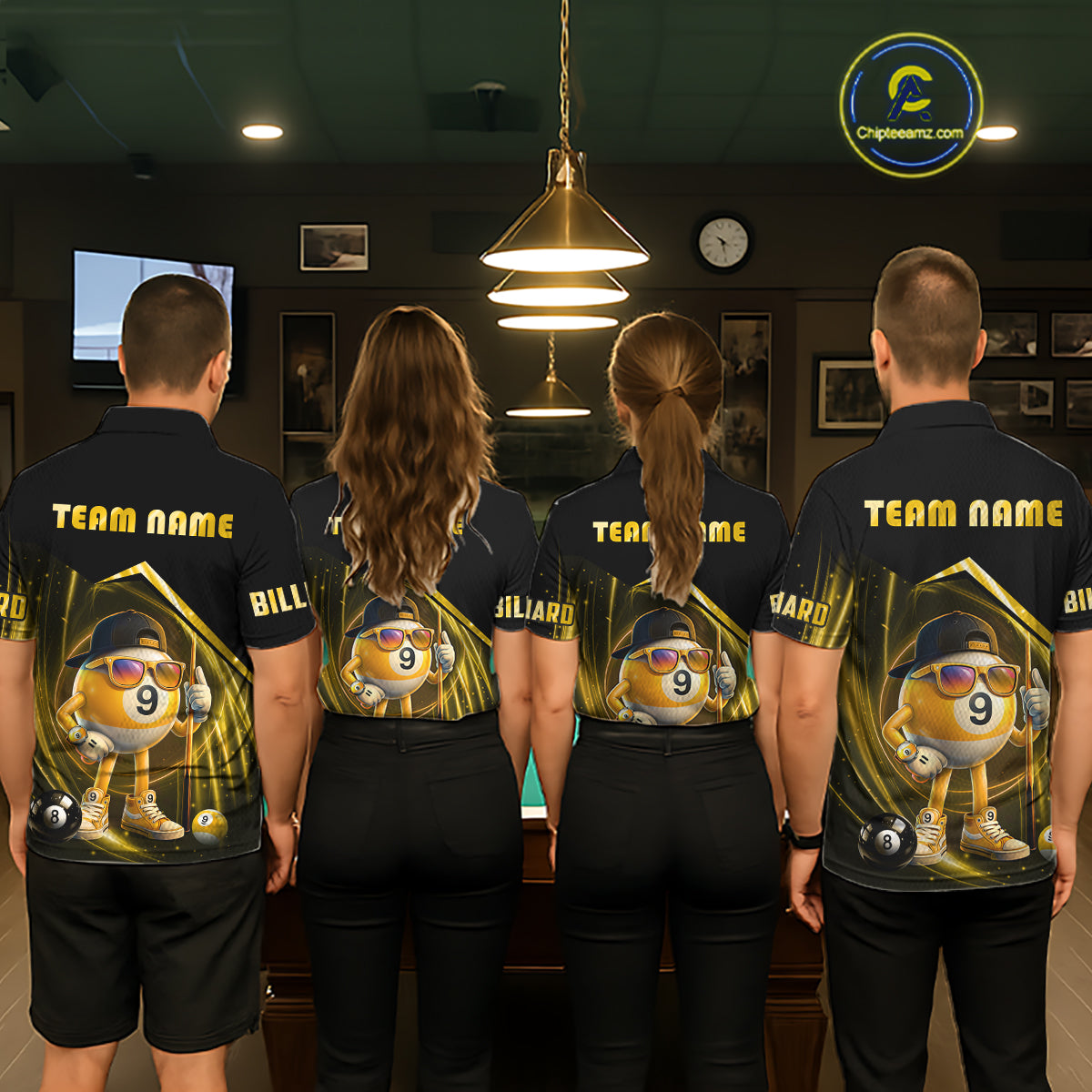 Yellow Funny 9 Ball Billiard Shirt For Women Custom Pool Team Shirt, Billiard Jersey Polo & 1/4 Zip TDM5835