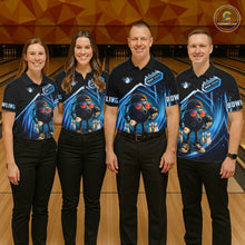 Load image into Gallery viewer, Blue Funny Bowling Ball Shirt For Men Custom Bowling Jersey, Bowling Team Shirt Polo &amp; Quarter Zip TDM5836