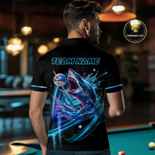 Load image into Gallery viewer, Blue 8 Ball &amp; 10 Ball Pool Billiard Shark Polo &amp; Quarter Zip For Men Custom Team Billiard Jerseys TDM4090