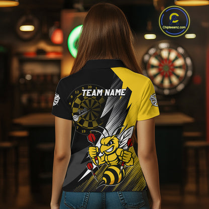 Custom Yellow Black Funny Bee Darts Shirt For Women Custom Darts Team Jersey Outfit, Darts Gift TDM4707