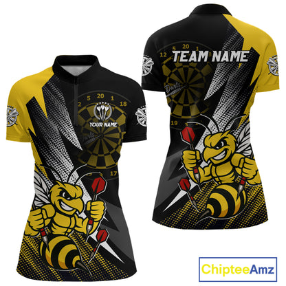 Custom Yellow Black Funny Bee Darts Shirt For Women Custom Darts Team Jersey Outfit, Darts Gift TDM4707