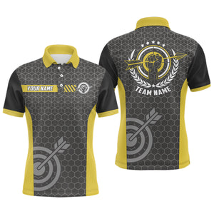 Yellow And Black Archery Target Men Polo Shirts Best Custom Team Name  Archery Jerseys TDM0660