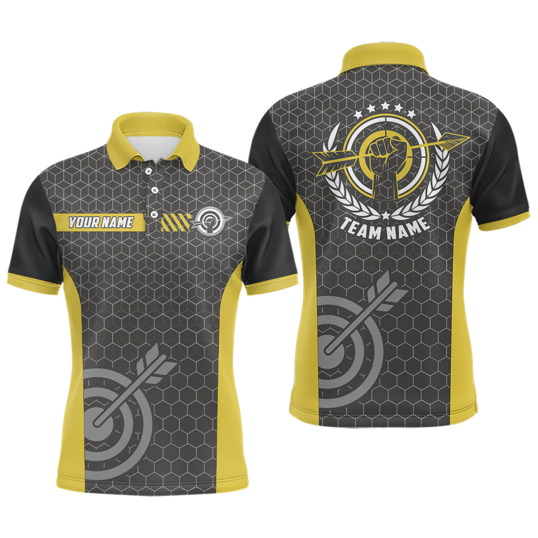 Yellow And Black Archery Target Men Polo Shirts Best Custom Team Name  Archery Jerseys TDM0660