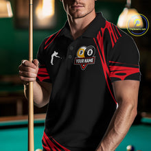Load image into Gallery viewer, Personalized 8 Ball &amp; 9 Ball Pool Billiard Polo, 1/4 Zip For Men Custom Team Billiard Jersey |Red TDM5601
