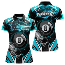 Load image into Gallery viewer, 8 Ball Pool Billiard Jerseys For Women Custom Turquoise Billiard Shirts Team League Pool Jerseys TDM1933