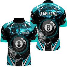 Load image into Gallery viewer, 8 Ball Pool Billiard Jerseys For Men Custom Turquoise Billiard Shirts Team League Pool Jerseys TDM1933