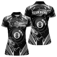 Load image into Gallery viewer, 8 Ball Pool Billiard Jerseys For Women Custom Name Black Billiard Shirts Team League Pool Jerseys TDM1932