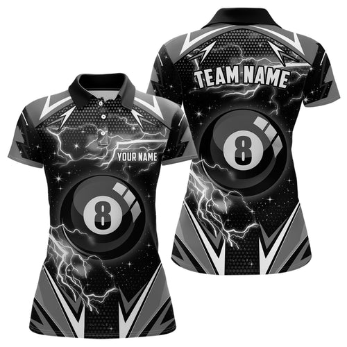 8 Ball Pool Billiard Jerseys For Women Custom Name Black Billiard Shirts Team League Pool Jerseys TDM1932