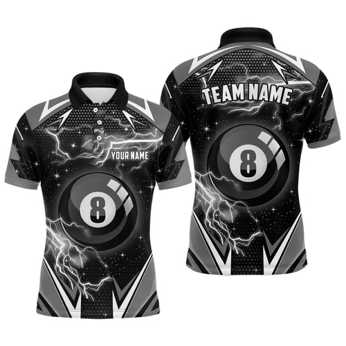 8 Ball Pool Billiard Jerseys For Men Custom Name Black Billiard Shirts Team League Pool Jerseys TDM1932