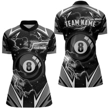 Load image into Gallery viewer, 8 Ball Pool Billiard Jerseys For Women Custom Name Black Billiard Shirts Team League Pool Jerseys TDM1932