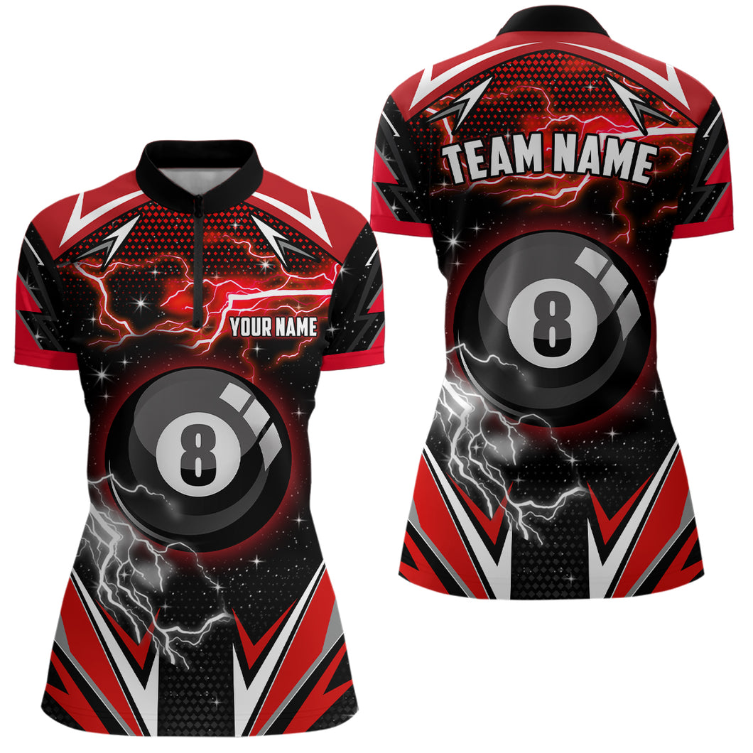 8 Ball Pool Billiard Jerseys Custom 3D Women Quarter-Zip Shirts Team League Billiard Shirts TDM0460