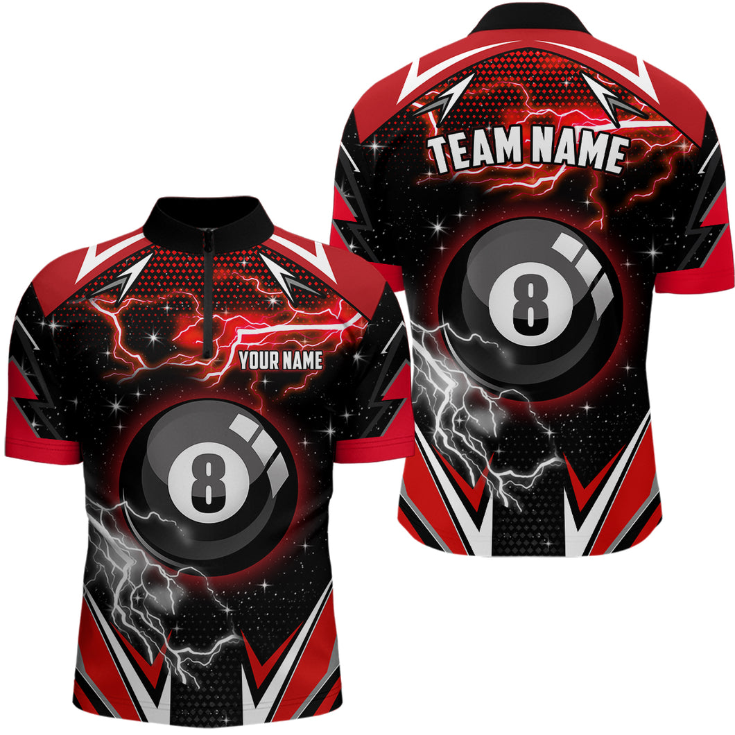 8 Ball Pool Billiard Jerseys Custom 3D Men Quarter-Zip Shirts Team League Billiard Shirts TDM0460
