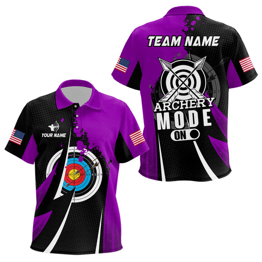 Personalized Purple Jerseys Archery Mode On Polo Shirts For Kid Custom Archery Jerseys Team Shirts TDM0673