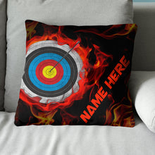 Load image into Gallery viewer, Customized Archery 3d Target On Fire Pillow, Throw Pillows Archery Gifts TDM0846