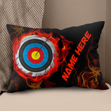 Load image into Gallery viewer, Customized Archery 3d Target On Fire Pillow, Throw Pillows Archery Gifts TDM0846