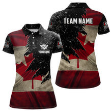 Load image into Gallery viewer, Personalized Retro Canada Flag Billiard Shirts For Women Custom Patriotic Billiard Jerseys Uniform TDM1570