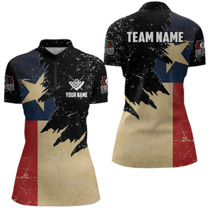 Personalized Retro Texas Flag Billiard Shirts For Women Custom Patriotic Billiard Jerseys Uniform TDM1571