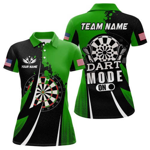 Personalized Green Dart Mode On Women Darts Polo Shirts Custom Name Darts Jersey Team Shirts TDM1176