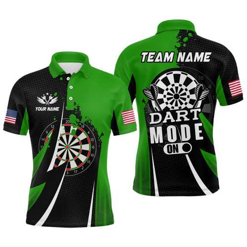 Personalized Green Dart Mode On Men Darts Polo Shirts Custom Name Darts Jersey Team Shirts TDM1176