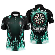 Load image into Gallery viewer, Personalized Turquoise Icy Dartboard Custom Darts Polo &amp; Quarter Zip For Men, Team Dart Jerseys TDM3670