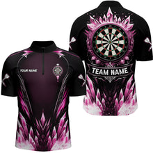 Load image into Gallery viewer, Personalized Pink Icy Dartboard Custom Darts Polo &amp; Quarter Zip For Men, Team Dart Jerseys Outfit TDM3672