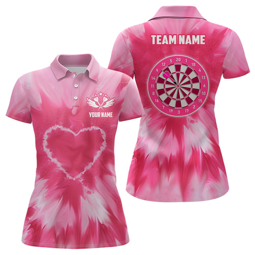 Personalized Pink Tie Dye Darts Board Women Darts Shirts Custom Darts Jerseys, Gift For Darts Lover TDM1580