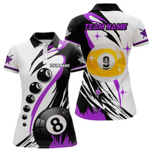 Load image into Gallery viewer, Personalized Billiard 8 Ball &amp; 9 Ball Pool Shirts For Women Custom Billiard Team Jerseys | Purple TDM2408