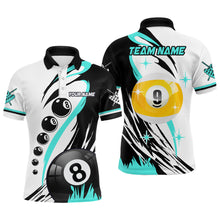 Load image into Gallery viewer, Personalized Billiard 8 Ball &amp; 9 Ball Pool Shirts For Men Custom Billiard Team Jerseys | Turquoise TDM2410
