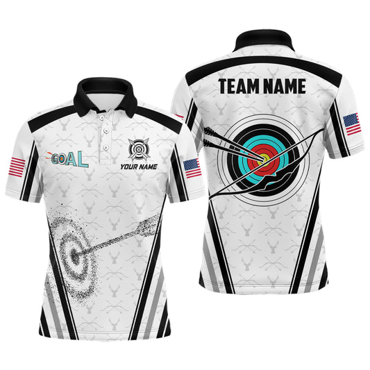 Personalized Name Archery Polo Shirts For Men Custom Archery 3D Target Shirts, Archery Jerseys TDM0486