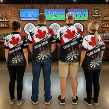 Load image into Gallery viewer, Personalized Grunge Canada Flag Dart Women Quarter-Zip Shirt, Patriotic Canadian Dart Jerseys TDM1187