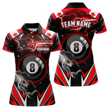 Load image into Gallery viewer, Canada Flag Lightning 8 Ball Billiard Jerseys For Women Custom Patriotic Team League Billiard Shirts TDM1954