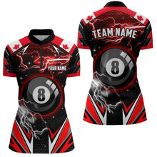 Load image into Gallery viewer, Canada Flag Lightning 8 Ball Billiard Jerseys For Women Custom Patriotic Team League Billiard Shirts TDM1954
