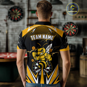 Personalized Funny Bee Lightning Darts Shirt For Men Custom Yellow Black Darts Jersey, Darts Gift TDM4738