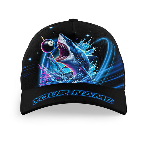 Personalized Shark 8 Ball Pool Billiard Hats For Pool Player, 3D Printed Billiard Baseball Caps TDM2897