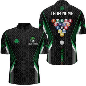 St Patrick Day Lucky Billiard Balls Custom Men Quarter-Zip Shirt, Patrick Billiard Jerseys TDM1047