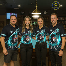 Load image into Gallery viewer, Turquoise Funny 8 Ball Billiard Shirt For Women Custom Pool Team Shirt, Billiard Jersey Polo, 1/4 Zip TDM5644