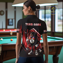 Load image into Gallery viewer, Red Funny 8 Ball Billiard Shirt For Women Custom Pool Team Shirt, Billiard Jersey Polo &amp; 1/4 Zip TDM5645