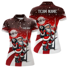 Load image into Gallery viewer, Personalized Red Christmas Santa 8 Ball Pool Billiard Shirts For Women Custom Xmas Billiard Gifts TDM2924