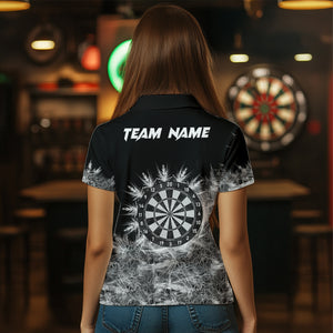 Icy Grey Light Womens Darts Polo & Quarter Zip Shirts Custom Dart Shirts For Team Darts Jerseys TDM3376