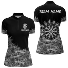 Load image into Gallery viewer, Icy Grey Light Womens Darts Polo &amp; Quarter Zip Shirts Custom Dart Shirts For Team Darts Jerseys TDM3376