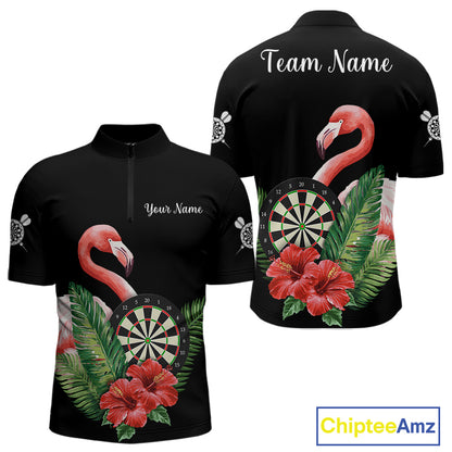 Personalized Tropical Flamingo Darts Shirt For Men, Funny Darts Jerseys Custom Darts Gifts TDM4327